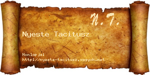 Nyeste Tacitusz névjegykártya